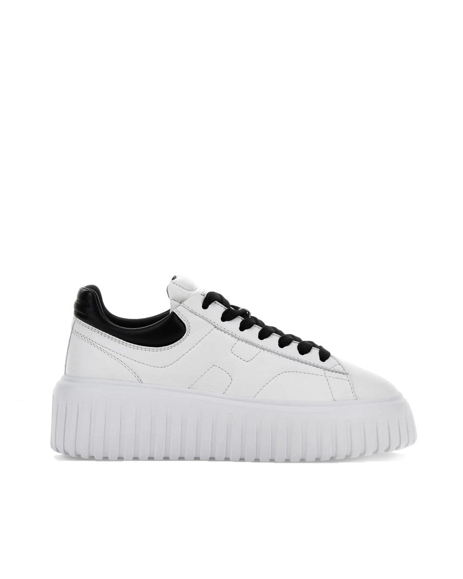 Hogan White H-Stripes Nappa Leather Sneakers