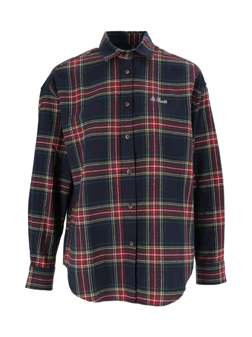 Mc2 Saint Barth Lully Flannel Long-Sleeved Plaid Shirt