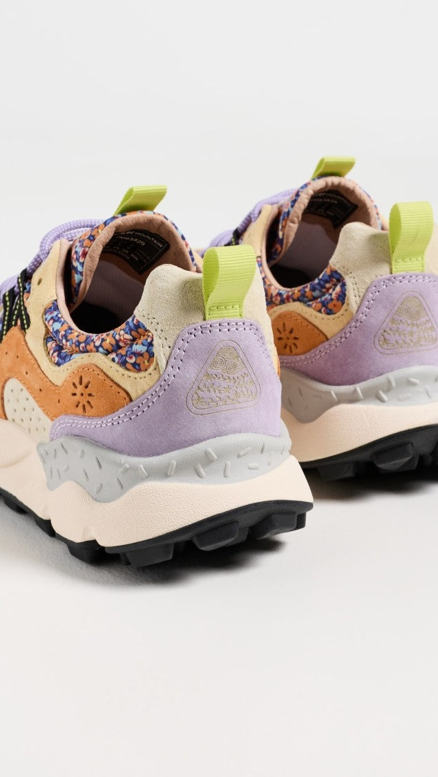 Flower Mountain Floral-Patterned Sneakers With Suede Overlays And Innovative Textures