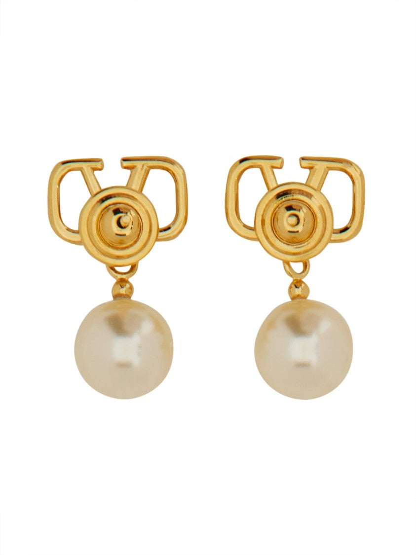 Valentino Garavani "Vlogo Signature" Earrings With Swarovski® Pearls