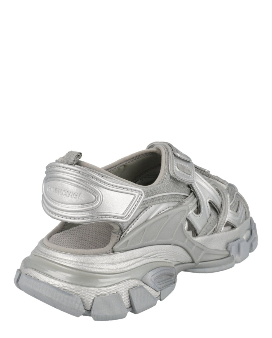 Balenciaga Sporty Track Sandals With Caged Design And Embossed Logo