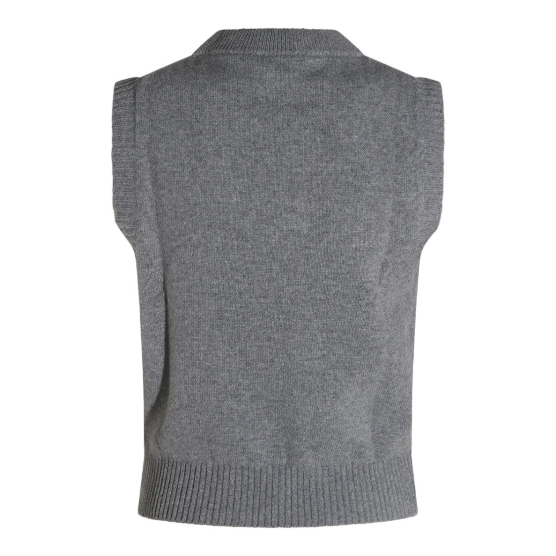Ganni Sleeveless Knit Sweater Vest With Floral Graphic