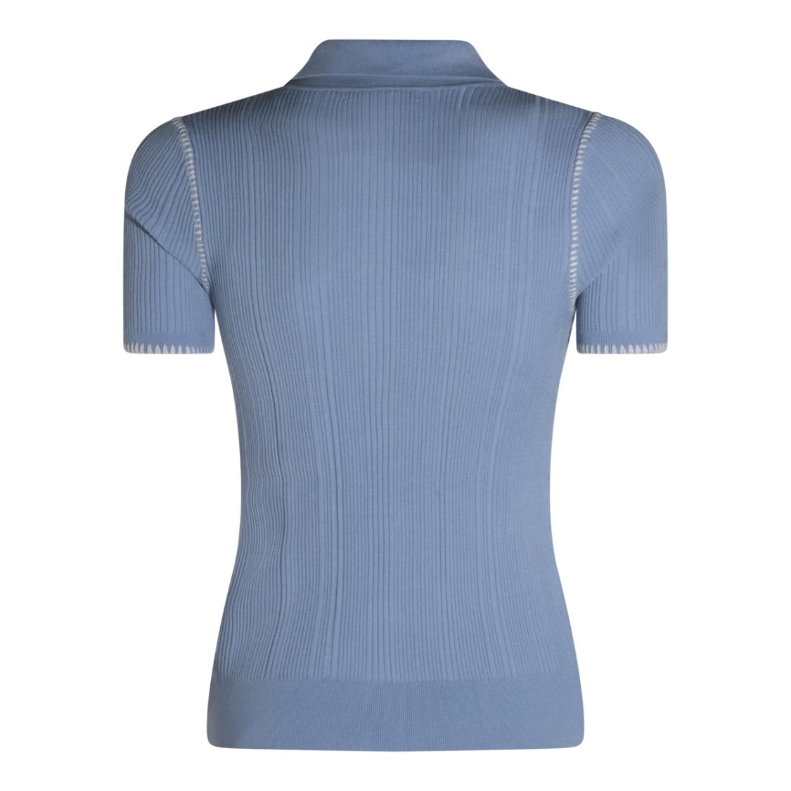 Rag & Bone Ribbed Knit Blue Sweater With Button-Down Front
