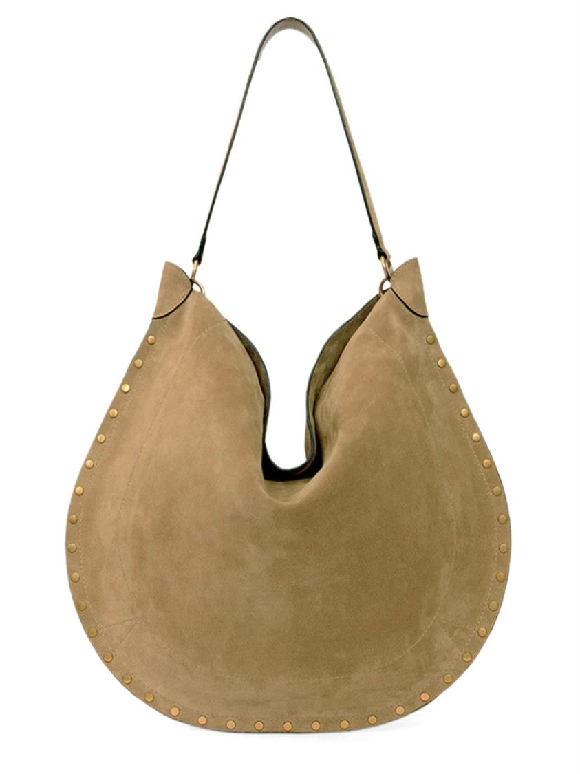Isabel Marant Oskan Crescent Hobo Bag With Studded Edges