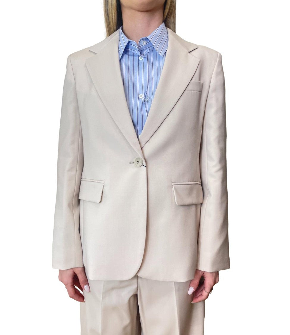 Max Mara Beige Virgin Wool Casual Jacket