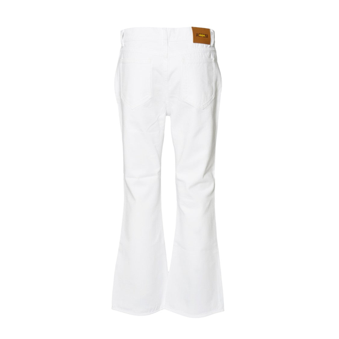Aspesi White Cotton Denim Straight Trousers