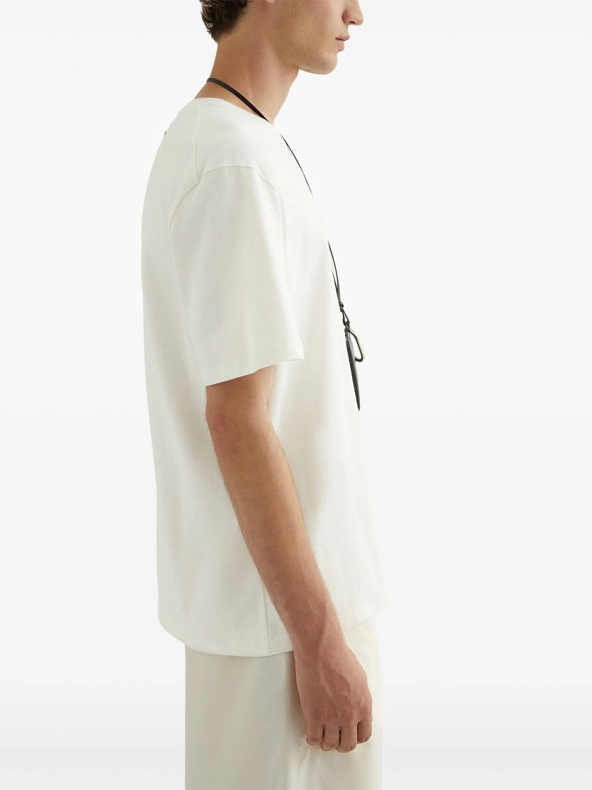Jil Sander White Minimalist Short-Sleeved Patch T-Shirt