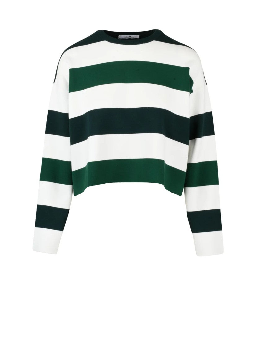 Max Mara Asymmetric Stripe Knit Sweater With Boxy Silhouette
