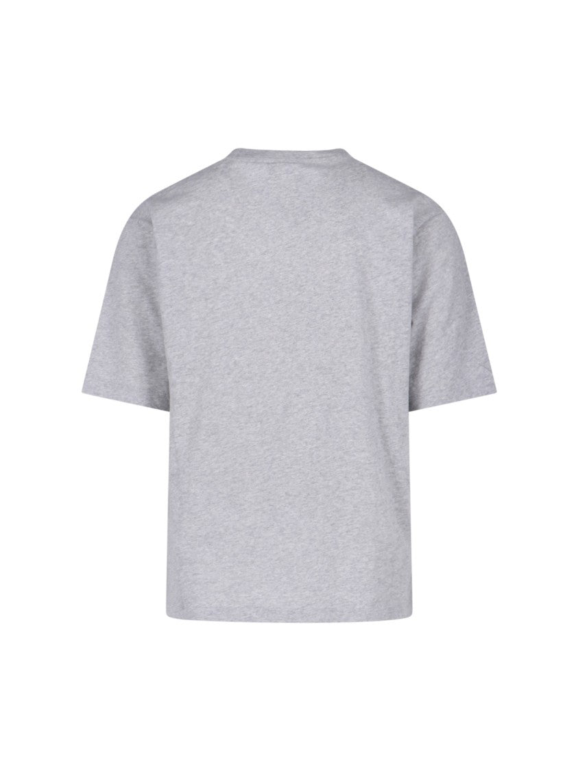 Dsquared2 Heather Grey Crew Neck T-Shirt With Contrast Maple Leaf Logo