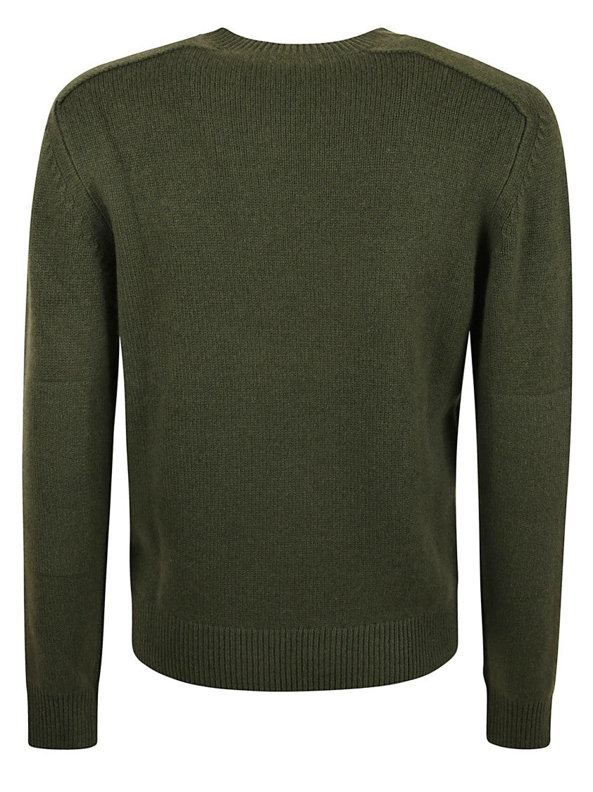 Burberry Crew-Neck Cashmere Sweater With Equestrian Knight Design