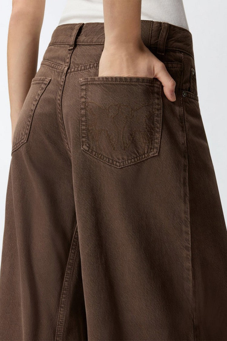 Pinko Brown Winona Wide-Leg Lyocell-Blend Jeans