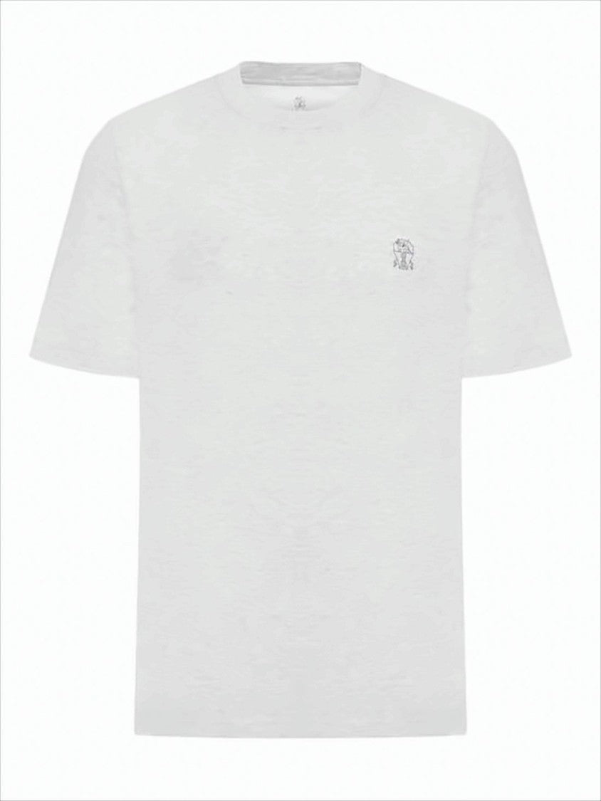 Brunello Cucinelli Plain White Short-Sleeve T-Shirt