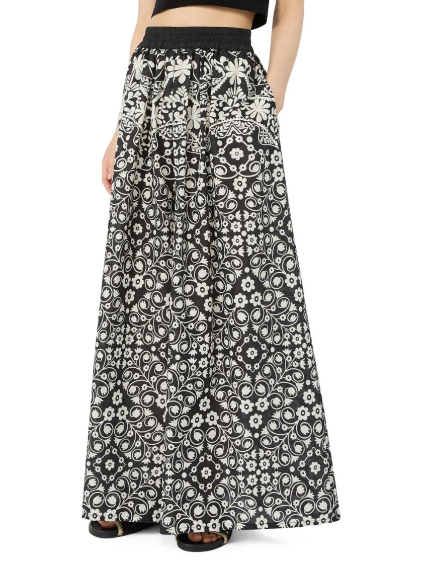 Max Mara Wide-Leg Trousers With Intricate Floral And Geometric Pattern