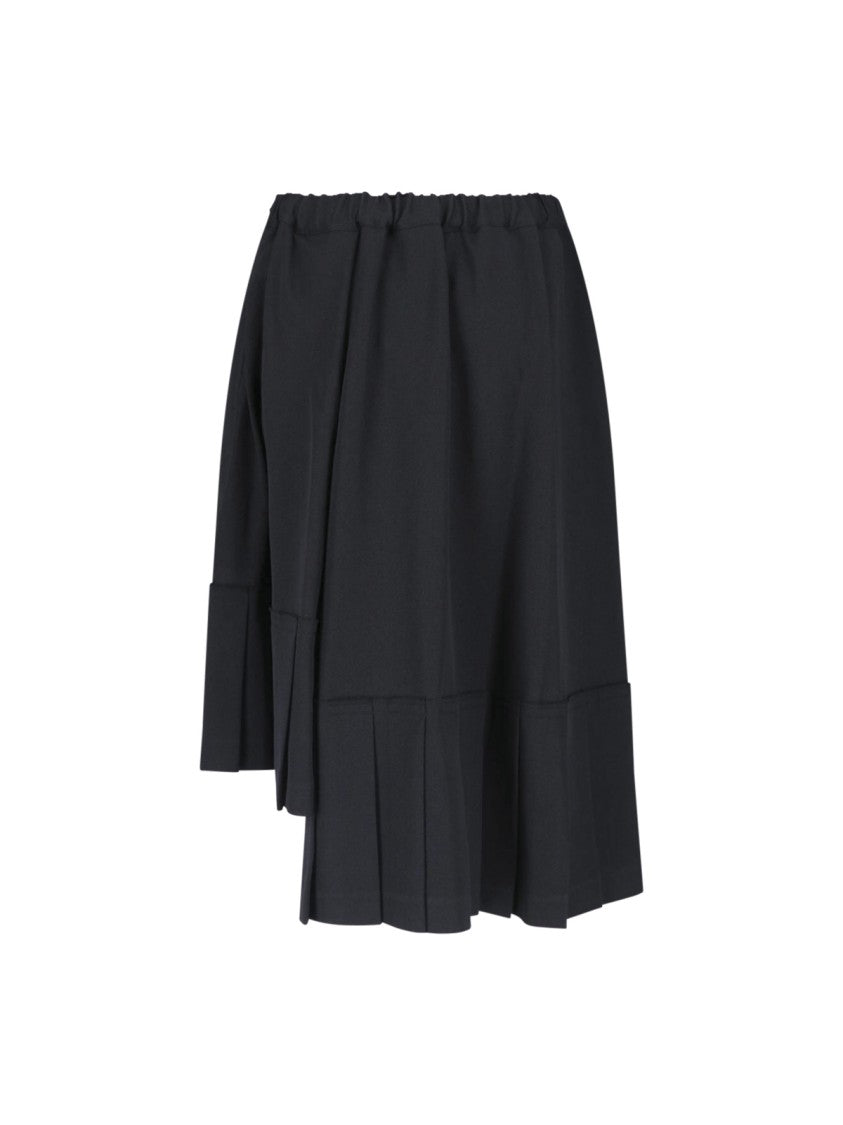 Cdgcdg Black Asymmetrical Pleated Layered Skirt