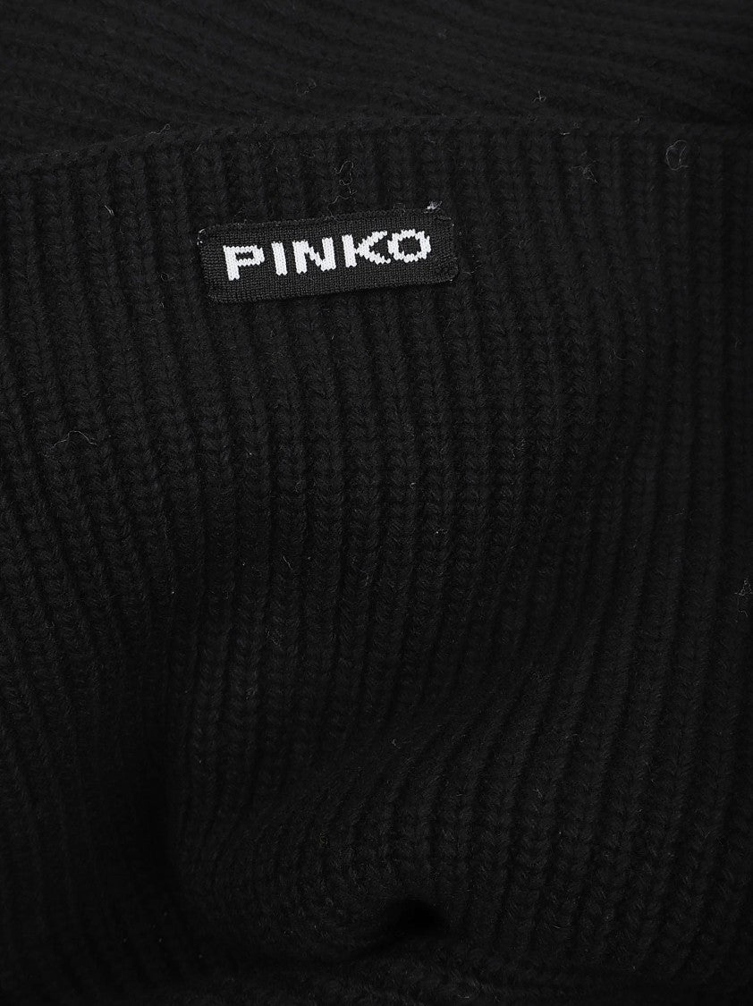 Pinko Ribbed Knit Scarf With Design