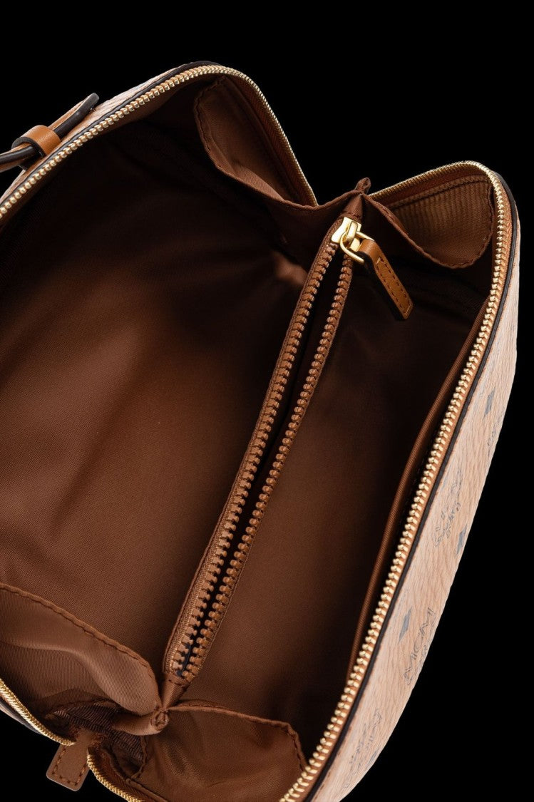 Mcm Structured Brown Bag With Clean Lines And Functional Design