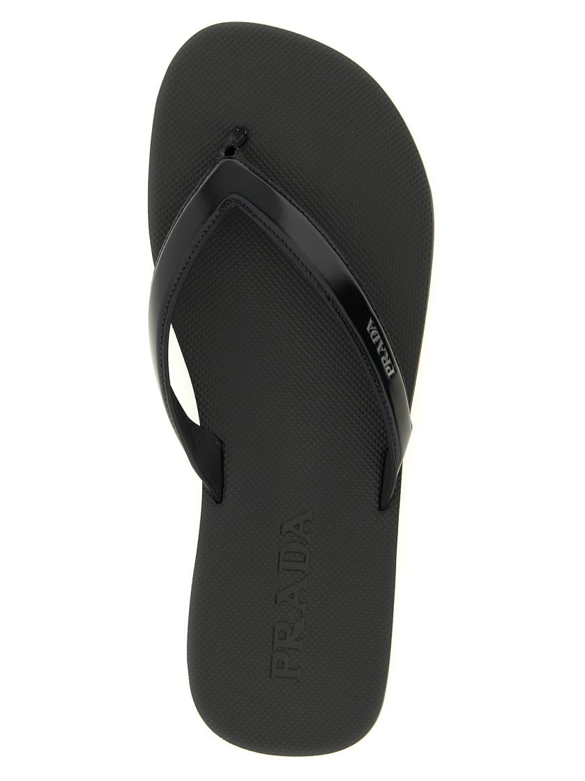 Prada Leather Thong Sandals