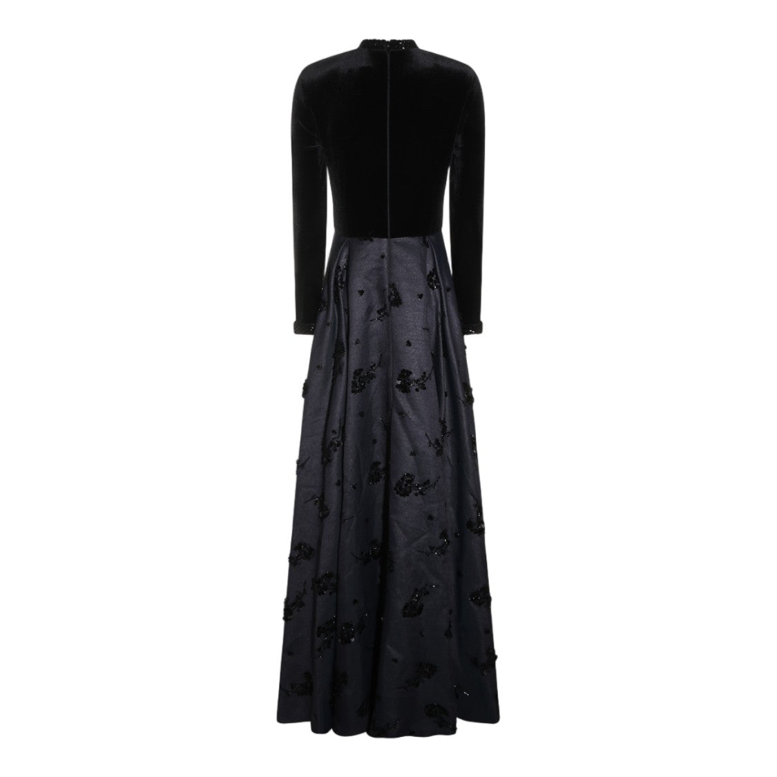 Nissa High-Neck Beaded Floral Embellished Maxi Dress