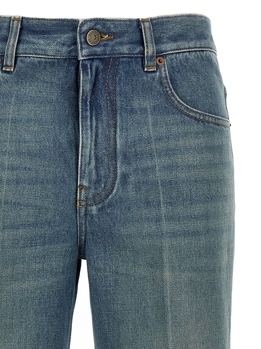 Valentino Garavani Delavé Denim Jeans With Jacquard Application