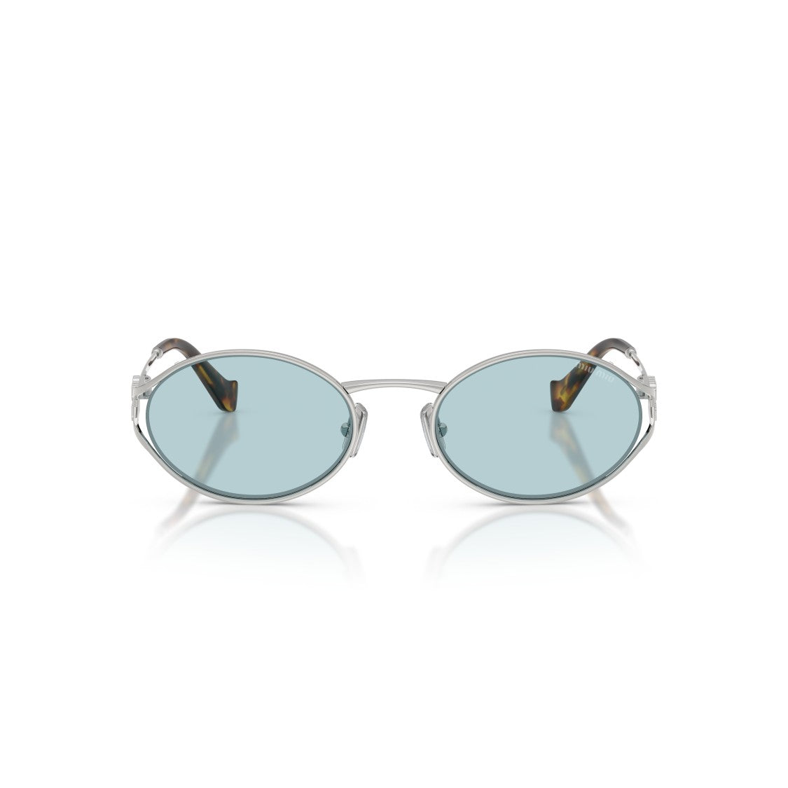 Miu Miu 0Mu 52Ys Oval Blue-Tinted Sunglasses