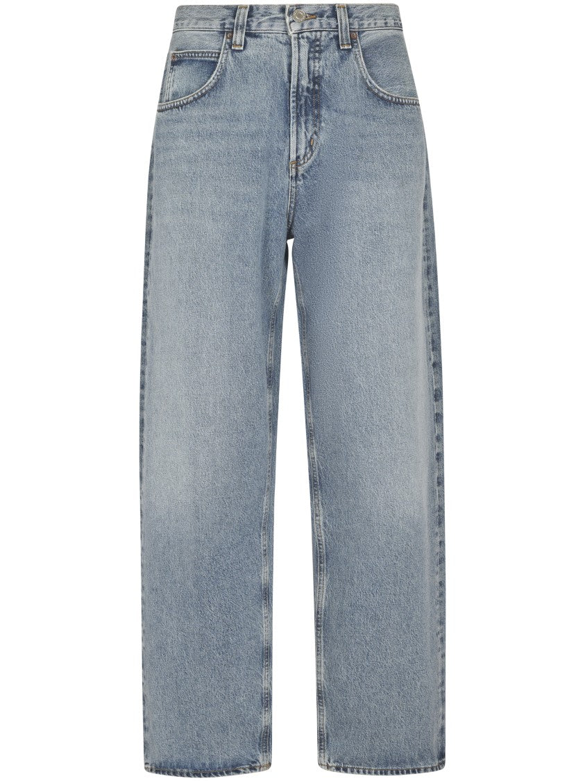 Agolde Wide-Leg Light Blue Denim Trousers