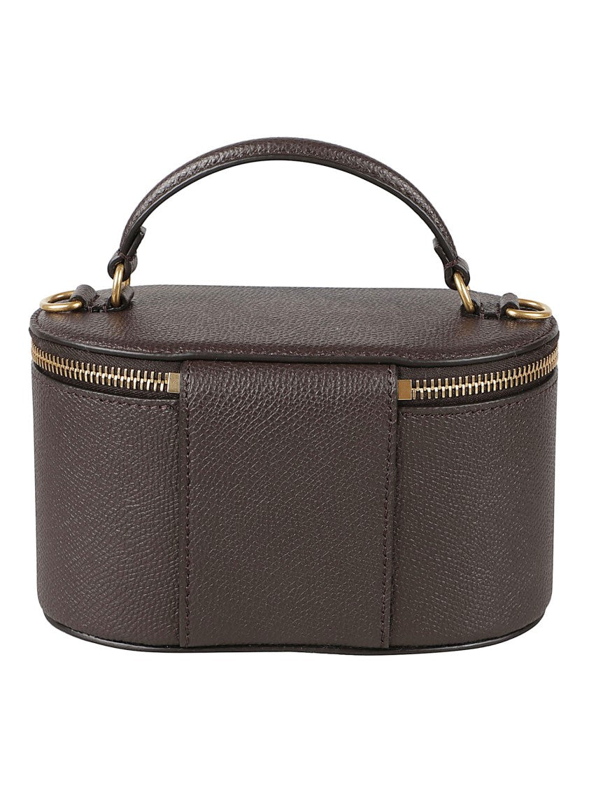 Valentino Garavani Oval-Shaped Structured Handbag In Textured Split Calf Leather