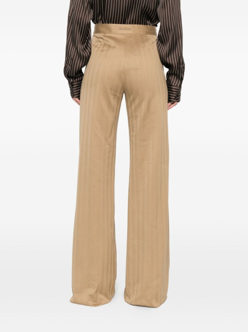 Max Mara Wide-Leg High Waist Pinstripe Trousers