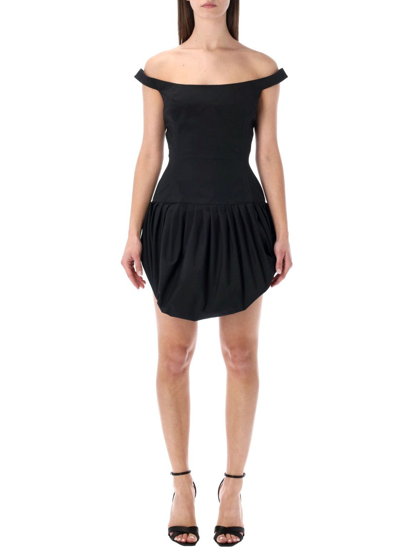 Magda Butrym Off-Shoulder Black Mini Dress