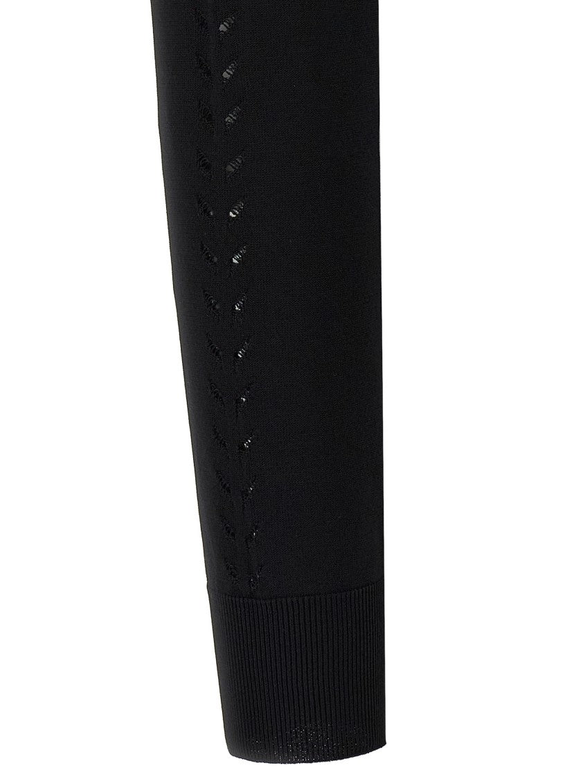 Dolce & Gabbana Cropped Black Viscose Cardigan With Button Closure And Intricate Detailing