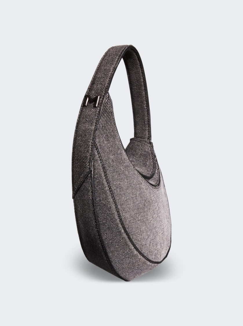 Mugler Mini Denim Spiral Curve 02 Handbag Washed Black