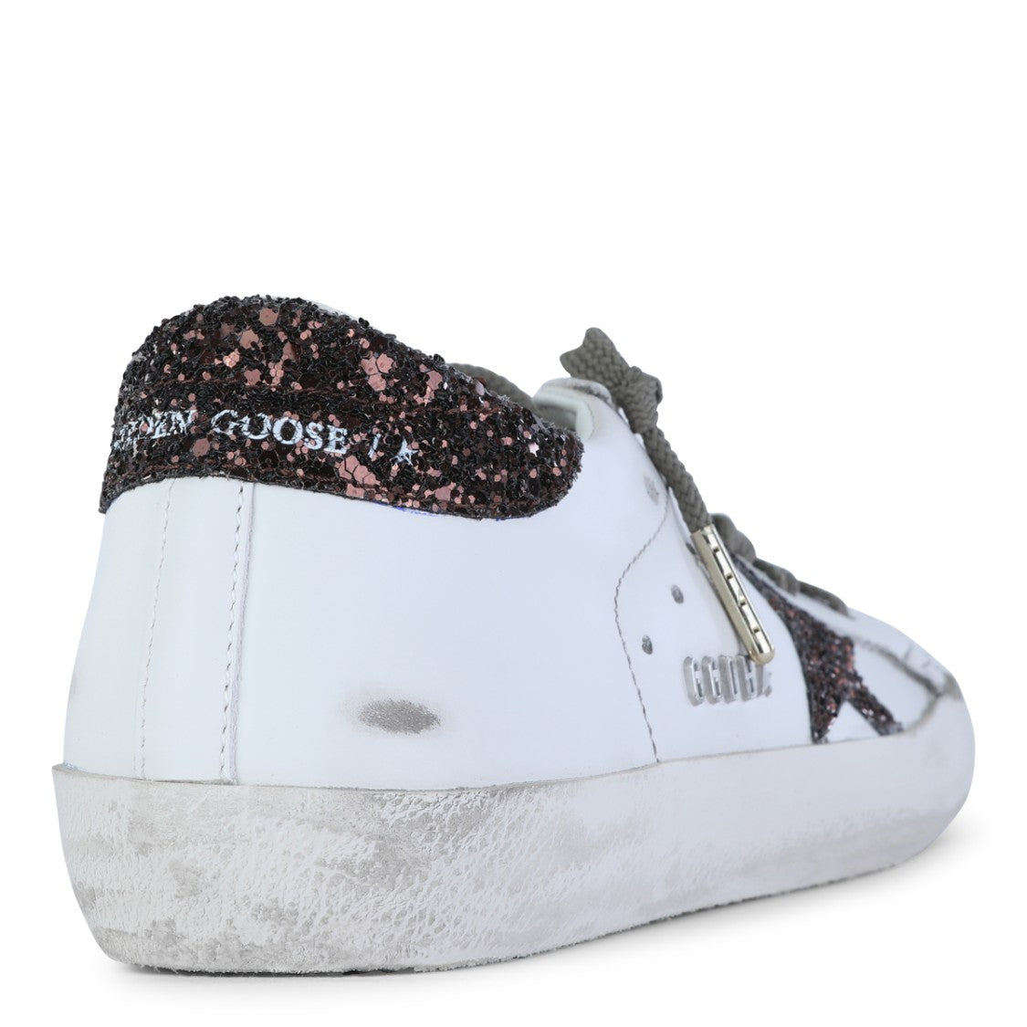 Golden Goose White And Bronze Super Star Sneakers