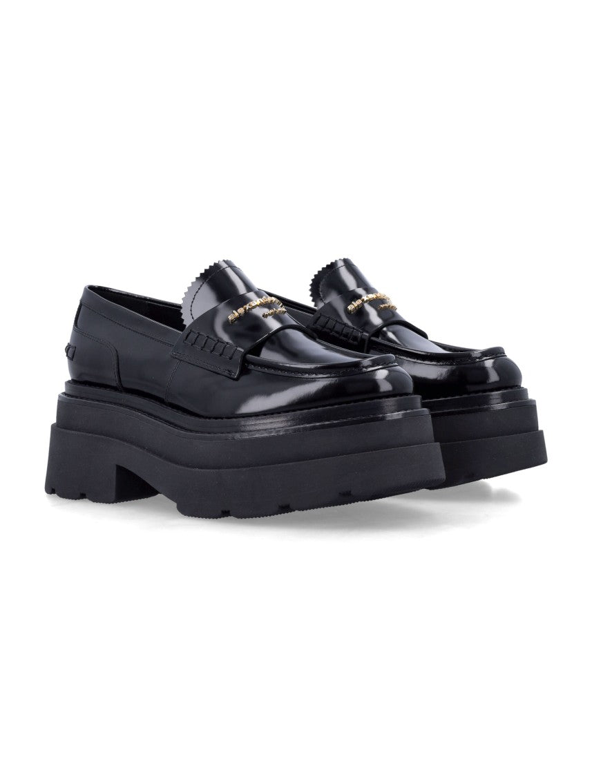 Alexander Wang Black Leather Carter Platform Loafers