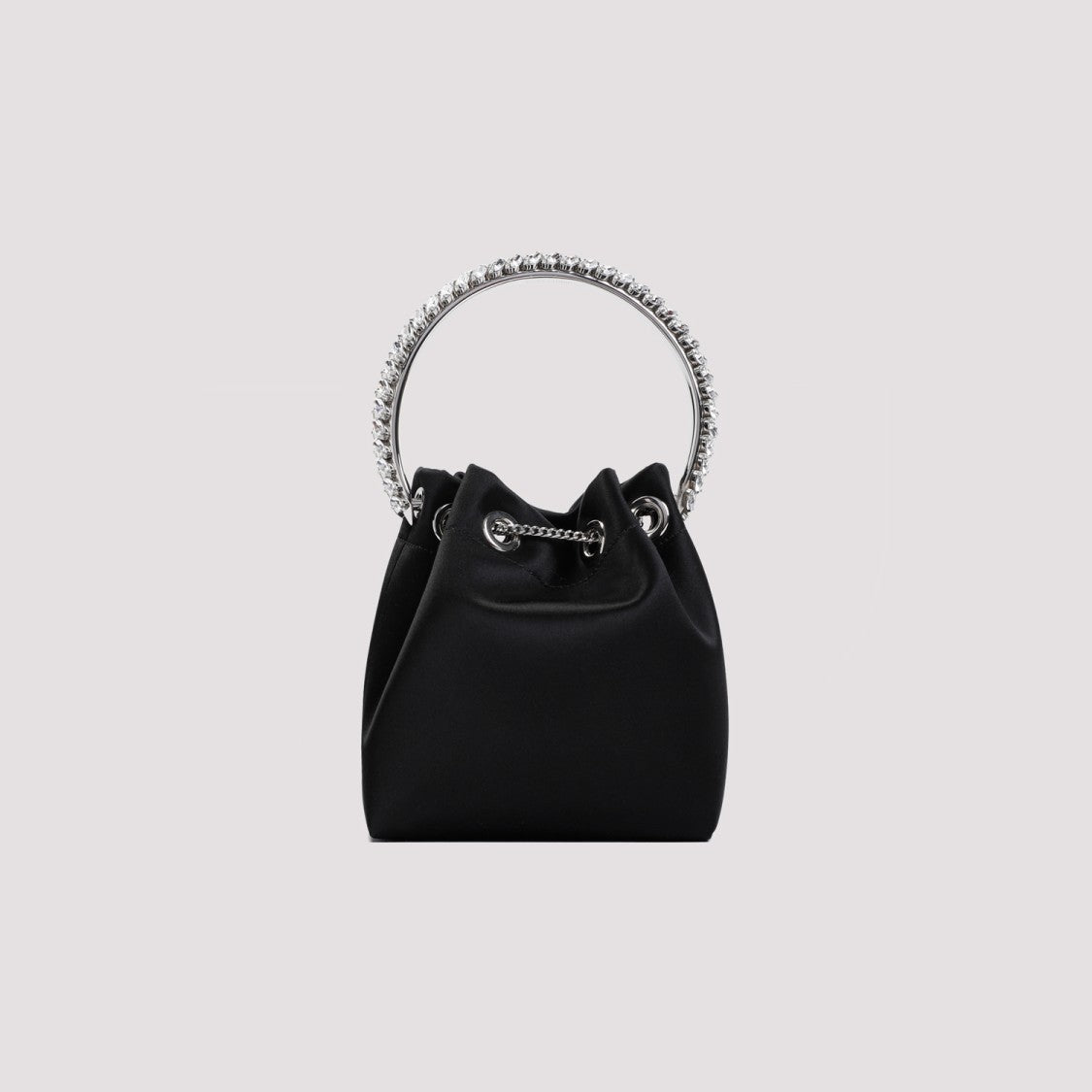 Jimmy Choo Black Satin Bon Bon Handbag