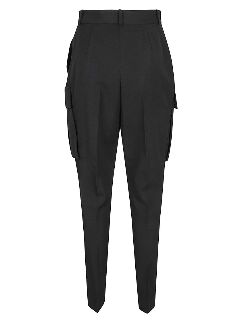 Balmain Tapered High-Waist Trousers With Structured Cargo Pockets