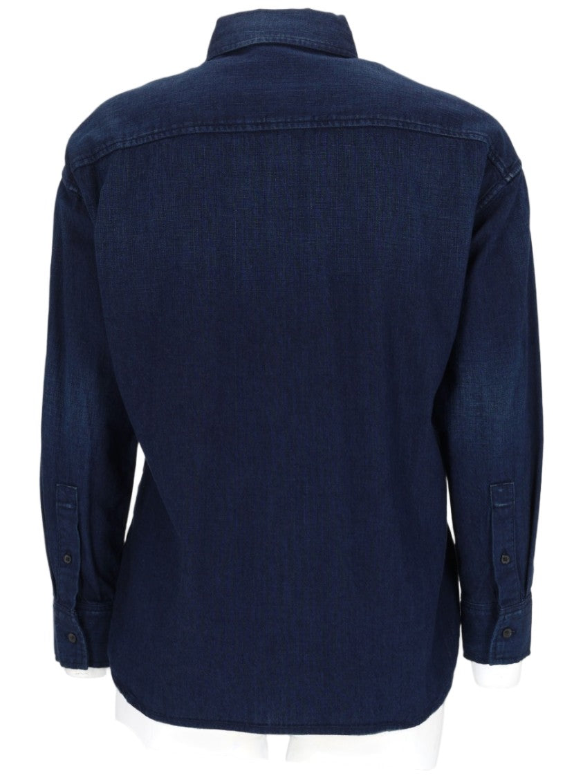 Vince Dark Indigo Denim Shirt With Classic Collar