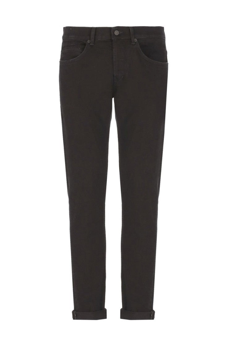 Dondup Black Slim Fit Metal Logo Jeans