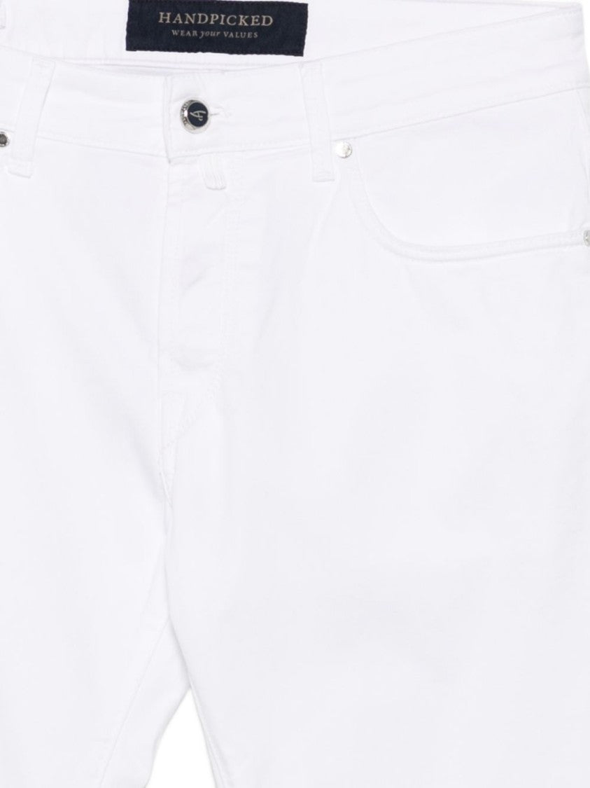 Handpicked White Ravello Five-Pocket Jeans