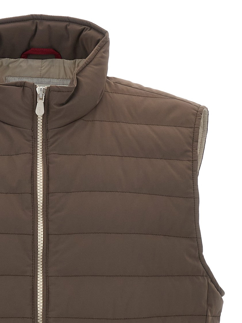 Brunello Cucinelli Brown Quilted Vest