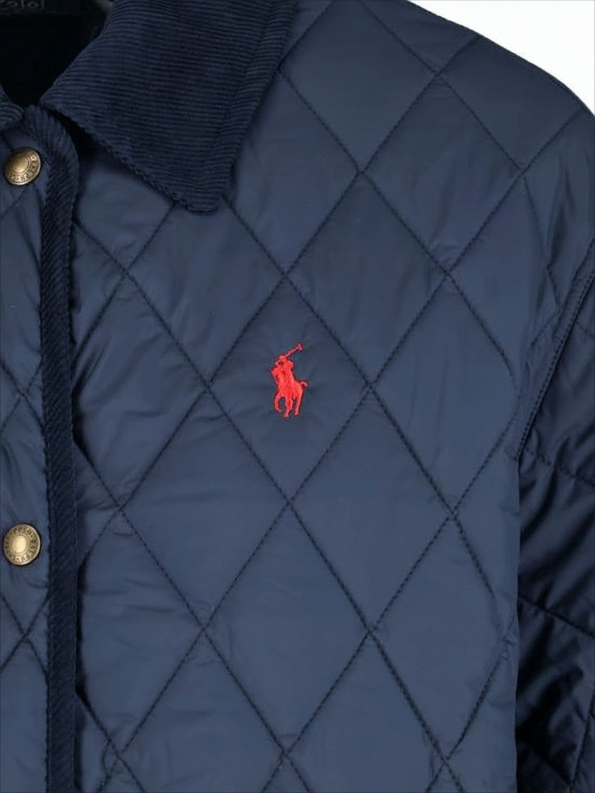 Polo Ralph Lauren Quilted Padded Jacket With Corduroy Collar