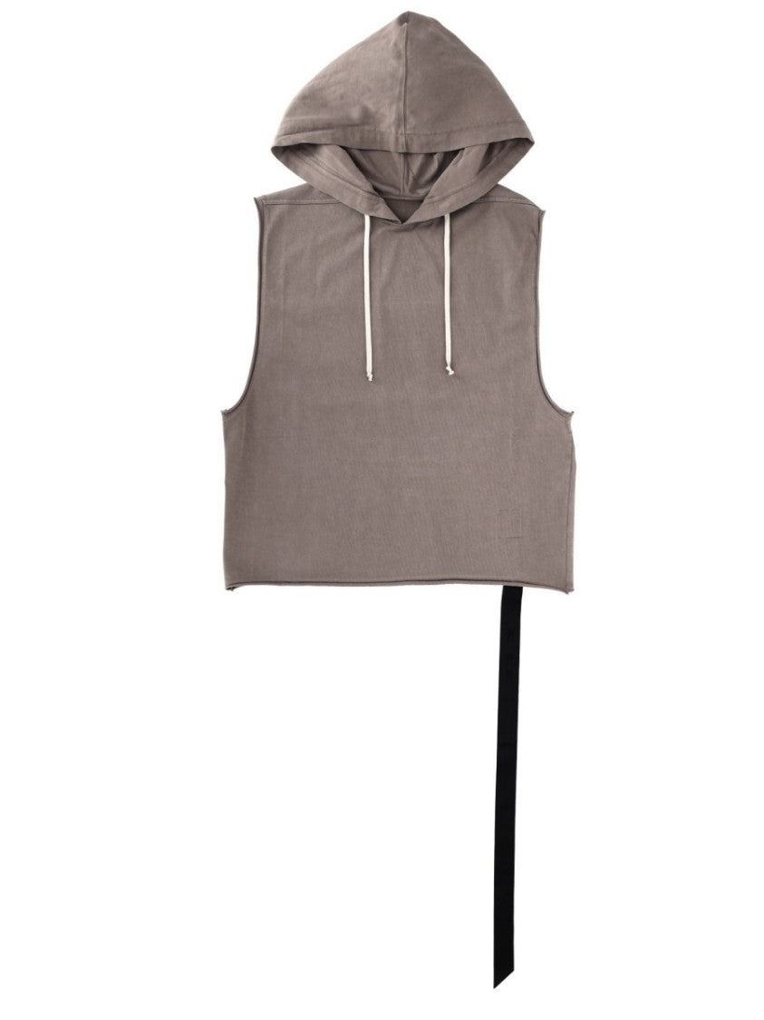 Drkshdw By Rick Owens Sleeveless Tunic Long Strap Hoodie Top