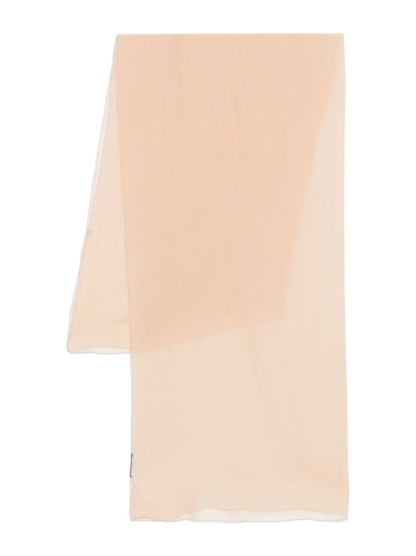Alberta Ferretti Sheer Silk Foulard In Subtle Light Beige