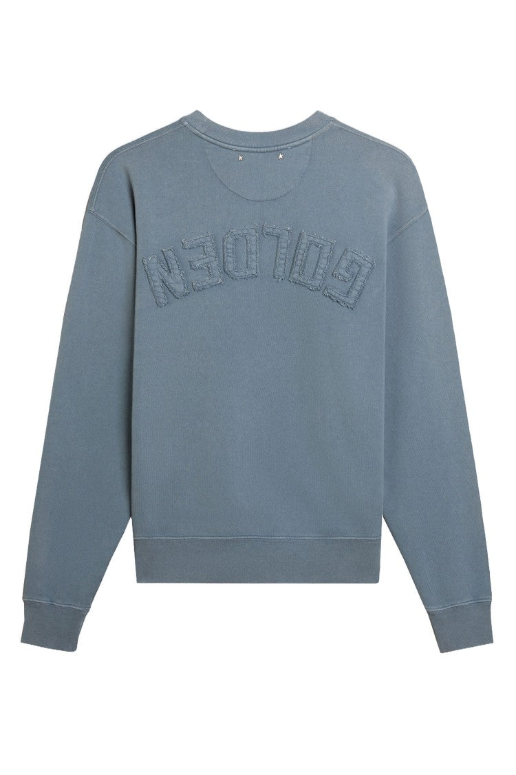 Golden Goose Light Blue Boxi Logo Patch Sweatshirt