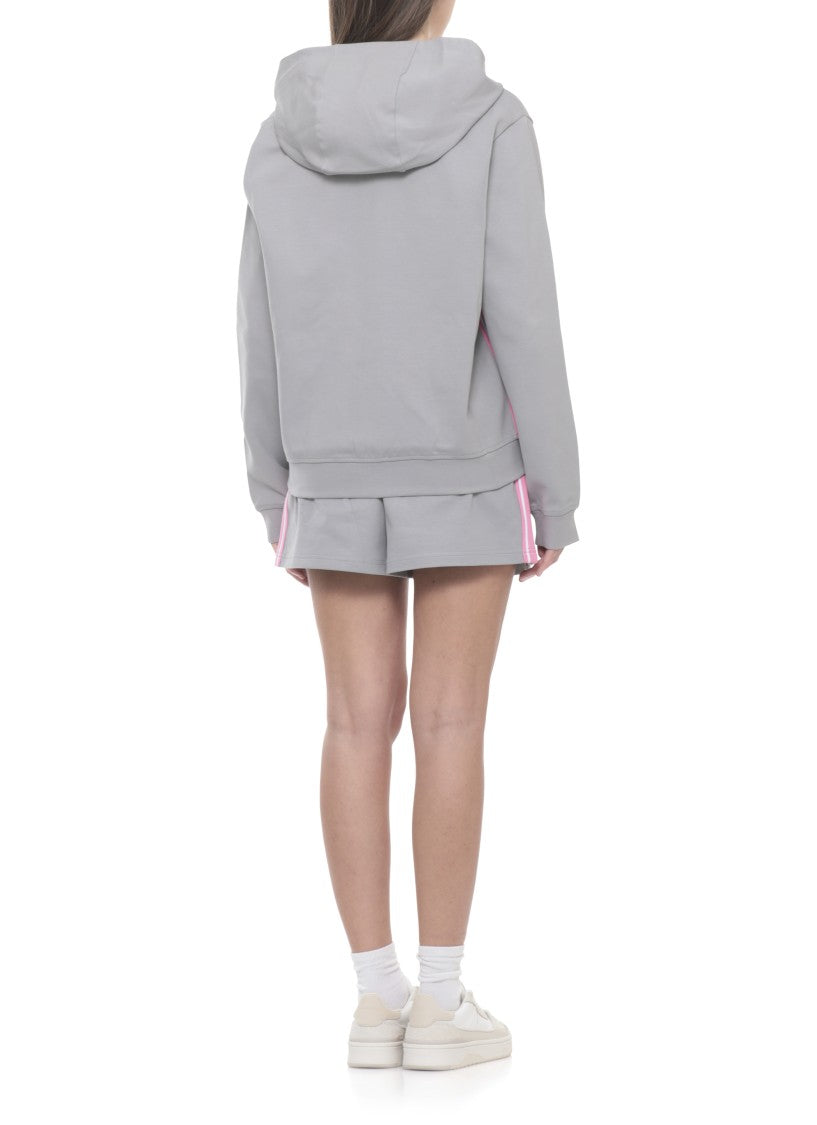 Casablanca Cropped Hooded Sweatshirt With Embossed Logo And Charms