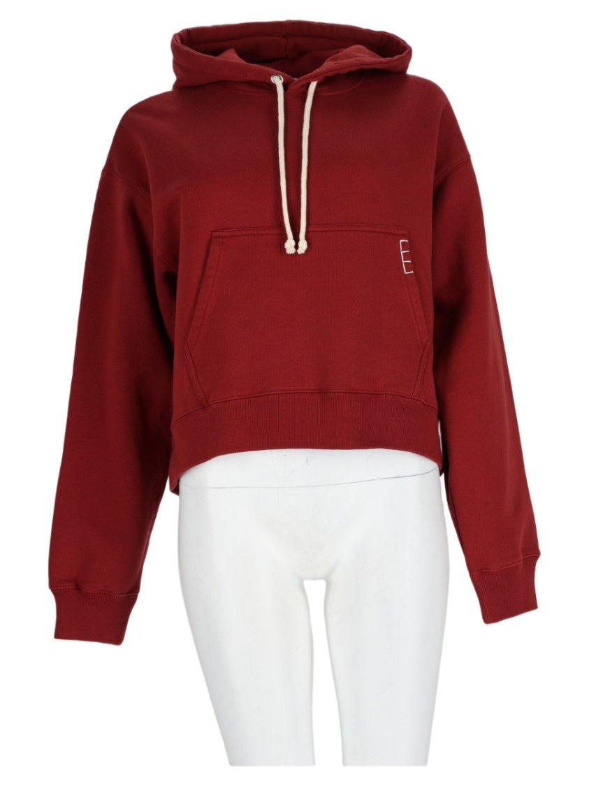 J. W. Anderson Bordeaux Cropped Cotton Hoodie