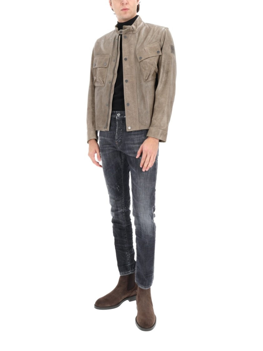 Belstaff Racemaster Air Cow Leather Stand Collar Jacket