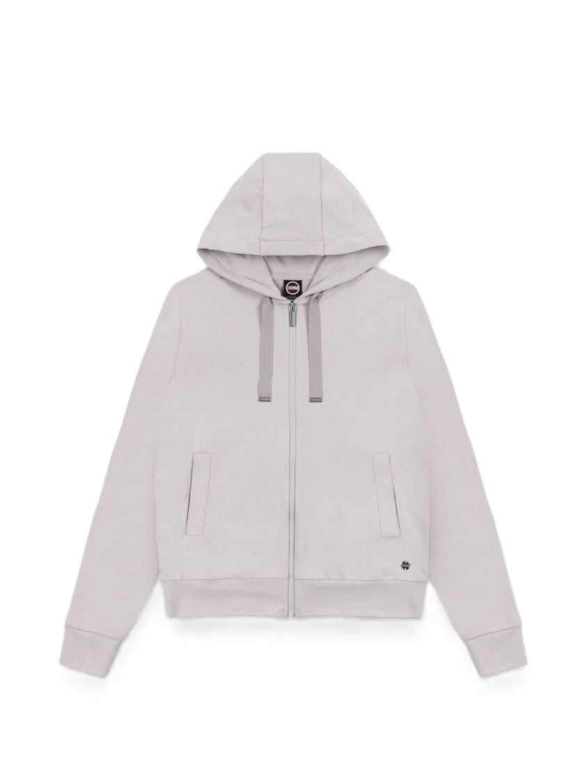 Colmar Originals Pale Neutral Zip-Up Hoodie With Ribbed Details