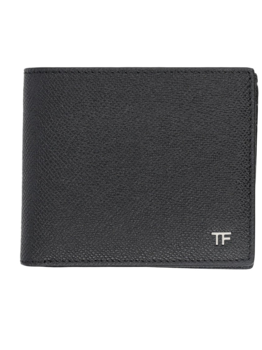 Tom Ford Textured Black Calf Leather Bi-Fold Wallet
