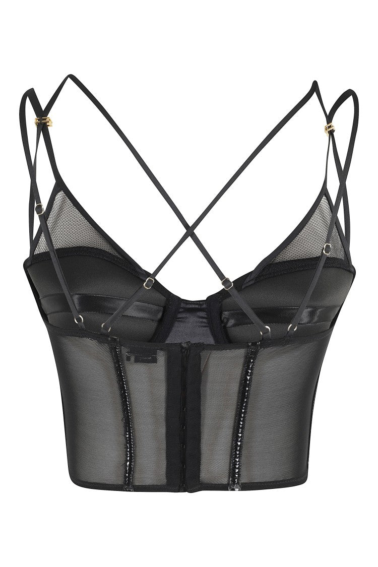 Elisabetta Franchi Fitted Neoprene Bustier Top