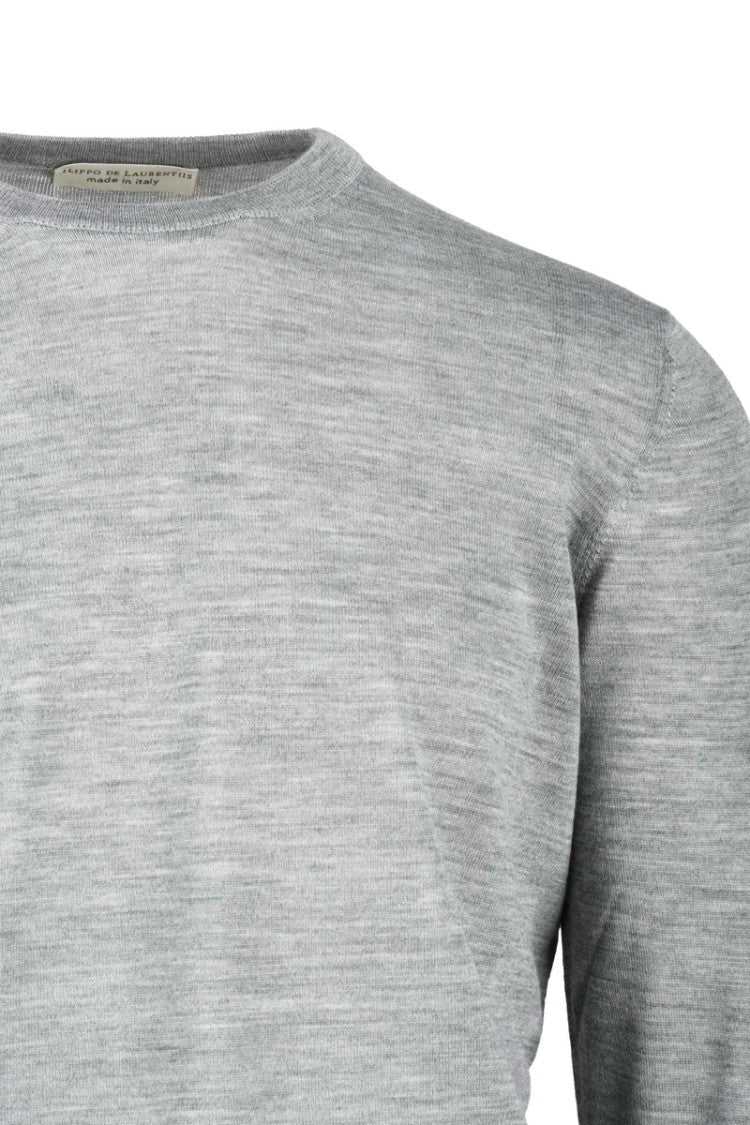 Filippo De Laurentiis Mouse Grey Merino Wool Men's Crewneck Sweater