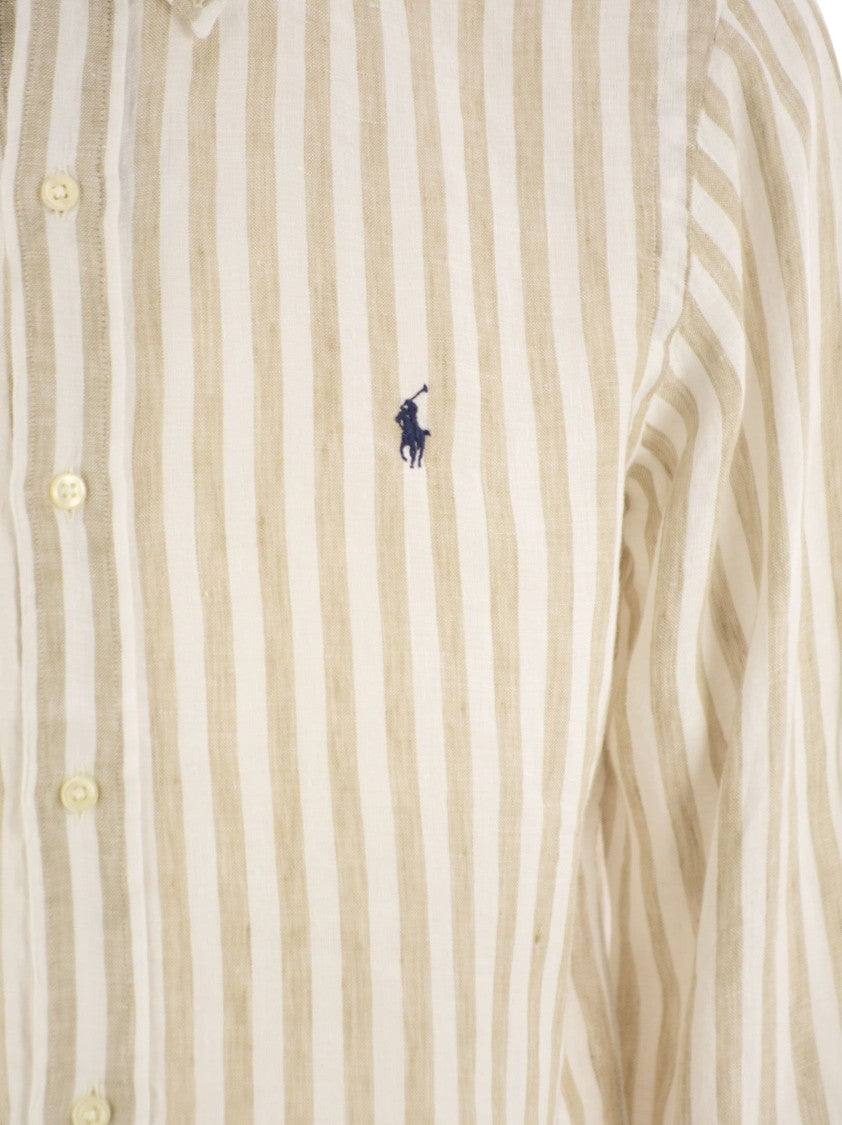 Polo Ralph Lauren Custom-Fit Striped Linen Shirt